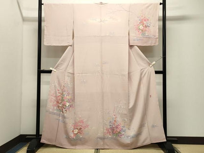 平和屋着物●訪問着　友禅　作家物　花籠文　暈し染め　正絹　逸品　未使用　CABK2288gh