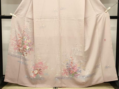平和屋着物●訪問着　友禅　作家物　花籠文　暈し染め　正絹　逸品　未使用　CABK2288gh