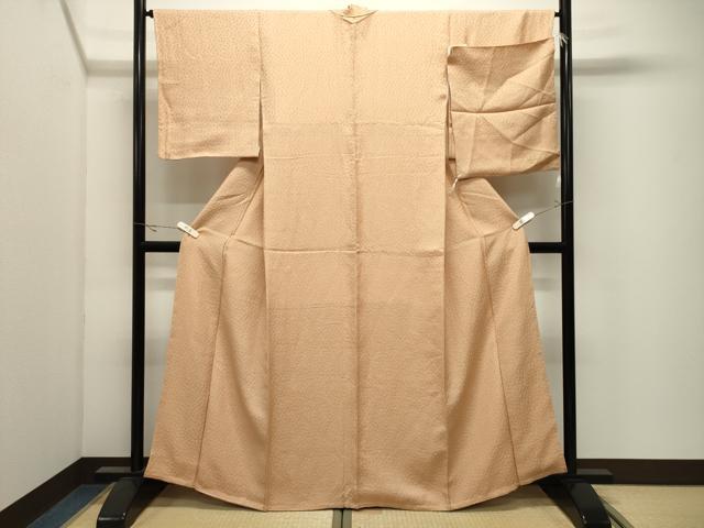 平和屋着物●上質な色無地　洒落柿色　反端付き　正絹　逸品　CABK2289gh
