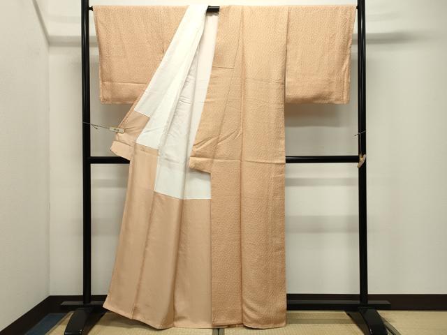 平和屋着物●上質な色無地　洒落柿色　反端付き　正絹　逸品　CABK2289gh