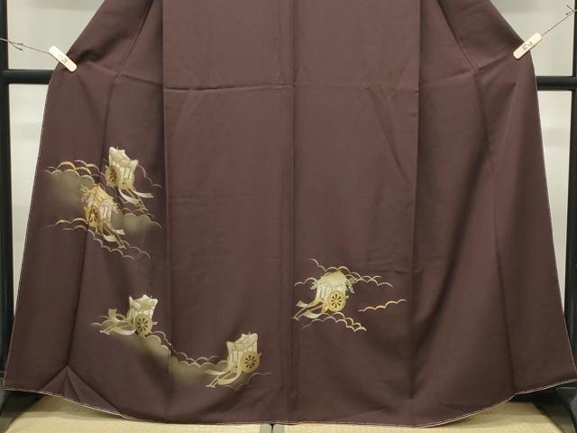 平和屋着物●訪問着　駒刺繍　御所車花文　暈し染め　金彩　正絹　逸品　未使用　CABK2291gh
