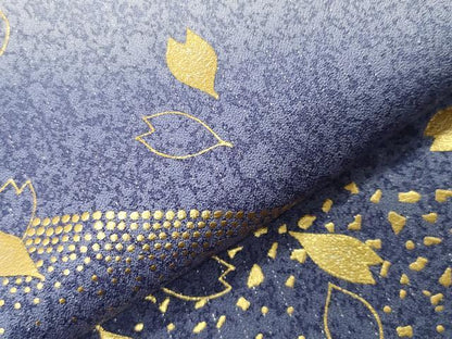 平和屋着物●訪問着　作家物　舞桜文　暈し染め　金彩　銀通し地　正絹　逸品　未使用　CABK2293gh