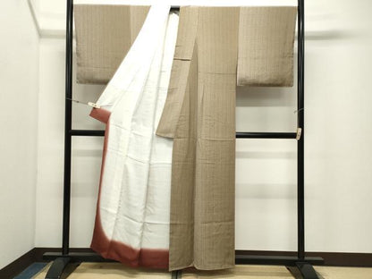 平和屋着物●上質な小紋　縞　正絹　逸品　未使用　CABK2294gh