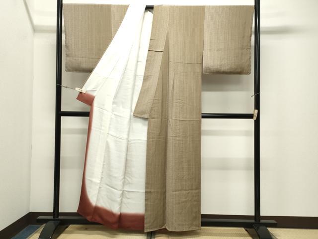平和屋着物●上質な小紋　縞　正絹　逸品　未使用　CABK2294gh