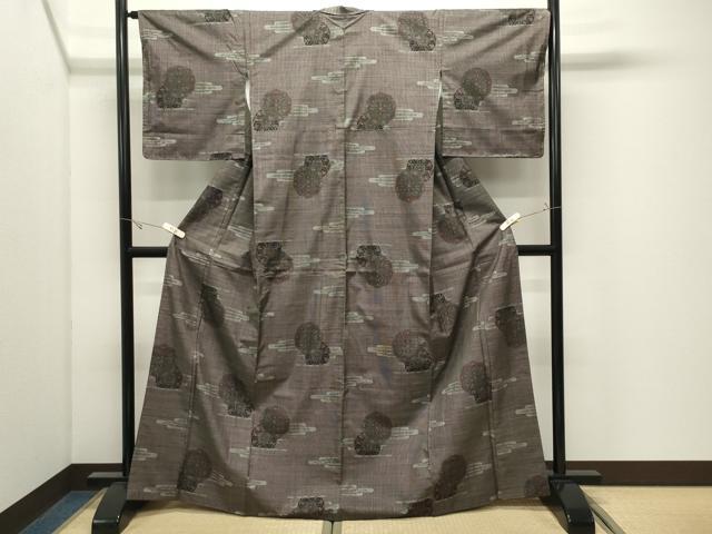 平和屋着物●本場大島紬　7マルキ　源氏車花文　正絹　逸品　CABK2300gh