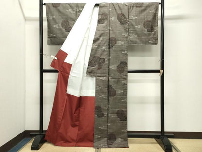 平和屋着物●本場大島紬　7マルキ　源氏車花文　正絹　逸品　CABK2300gh