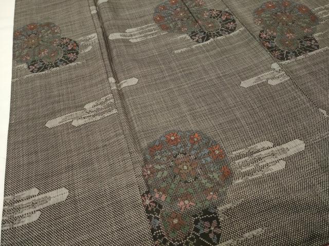 平和屋着物●本場大島紬　7マルキ　源氏車花文　正絹　逸品　CABK2300gh