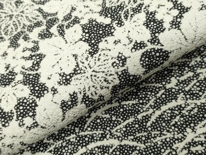 平和屋着物●訪問着　草花文　黒地　さが美扱い　正絹　逸品　未使用　CABK2301gh