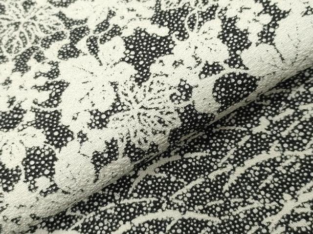 平和屋着物●訪問着　草花文　黒地　さが美扱い　正絹　逸品　未使用　CABK2301gh