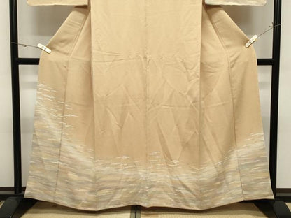 平和屋着物●訪問着　霞文　暈し染め　金彩　鬼しぼ縮緬　正絹　逸品　未使用　CABK2305gh