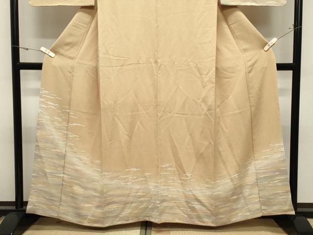 平和屋着物●訪問着　霞文　暈し染め　金彩　鬼しぼ縮緬　正絹　逸品　未使用　CABK2305gh
