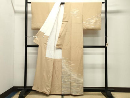 平和屋着物●訪問着　霞文　暈し染め　金彩　鬼しぼ縮緬　正絹　逸品　未使用　CABK2305gh