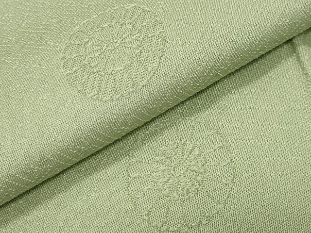 平和屋着物●上質な色無地　舞花地紋　夏虫色　正絹　逸品　CABK2307gh