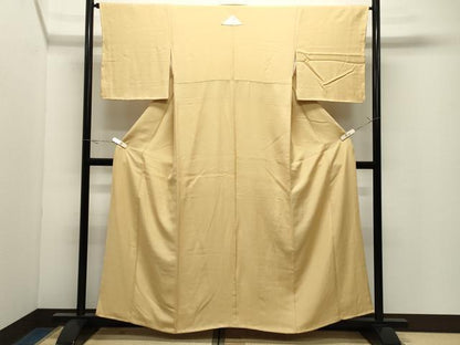 平和屋着物●上質な色無地　卵色　正絹　逸品　未使用　CABK2308gh