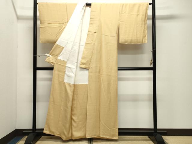 平和屋着物●上質な色無地　卵色　正絹　逸品　未使用　CABK2308gh