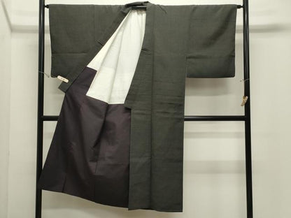 平和屋着物●男性　本塩沢　蚊絣　正絹　逸品　CABK2318gh