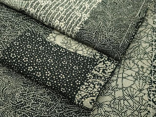 平和屋着物●江戸小紋　寄せ小紋柄　黒地　正絹　逸品　未使用　CABK2322gh