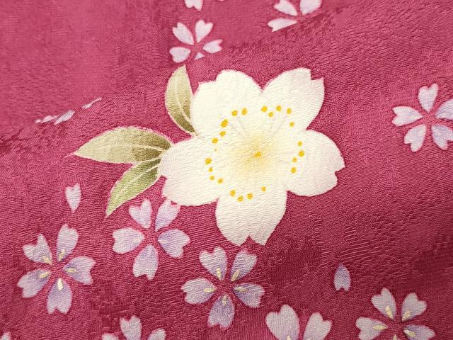 平和屋着物●豪華振袖　枝垂れ桜文　暈し染め　正絹　逸品　CABK2323gh