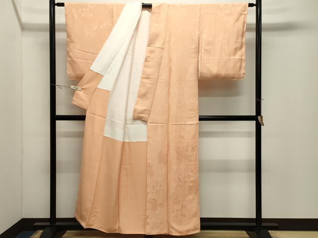 平和屋着物●上質な色無地　舞葉地紋　淡香色　正絹　逸品　未使用　CABK2325gh