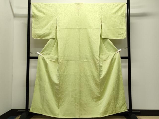 平和屋着物●無地絵羽訪問着　鉾地紋　刈安色　正絹　逸品　CABK2326gh