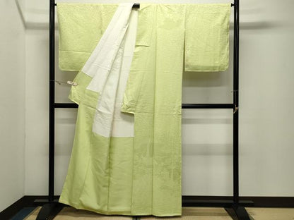 平和屋着物●無地絵羽訪問着　鉾地紋　刈安色　正絹　逸品　CABK2326gh