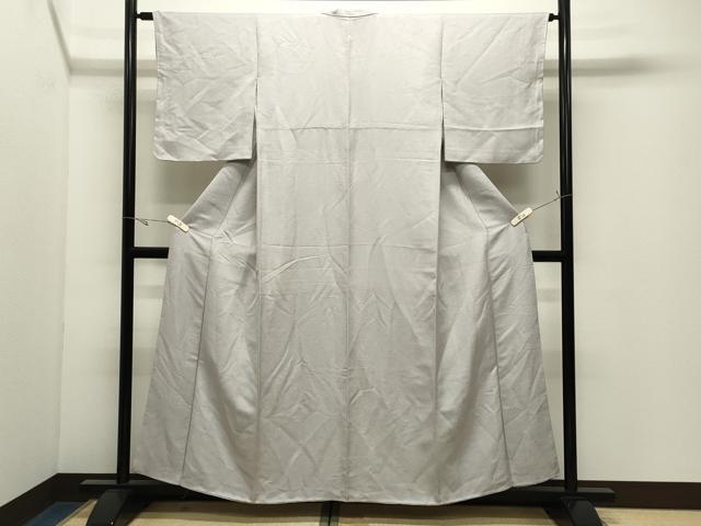 平和屋着物●上質な色無地　草花地紋　薄梅鼠色　正絹　逸品　未使用　CABK2327gh