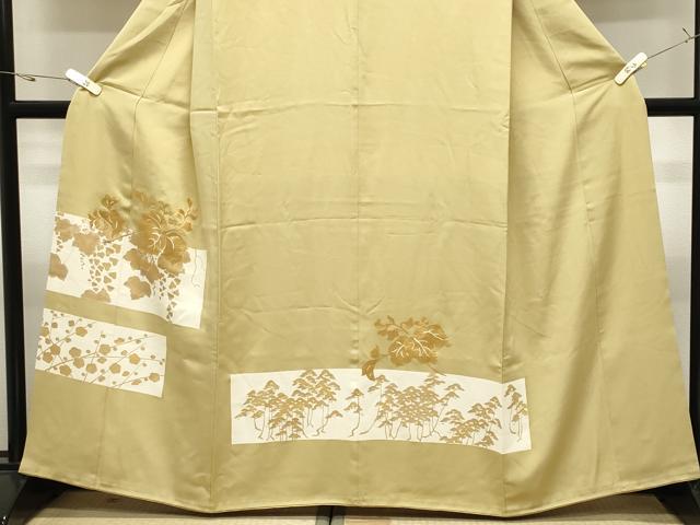 平和屋着物●訪問着　竹屋町刺繍　桐草花文　金彩　正絹　逸品　CABK2331gh