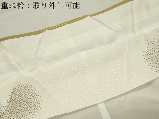 平和屋着物●訪問着　竹屋町刺繍　桐草花文　金彩　正絹　逸品　CABK2331gh