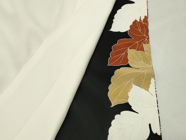 平和屋着物●豪華黒留袖　駒刺繍　菊文　金彩　正絹　逸品　CABK2332gh