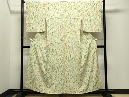 平和屋着物●上質な小紋　槍梅文　正絹　逸品　CABK2335gh