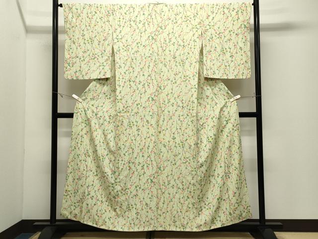平和屋着物●上質な小紋　槍梅文　正絹　逸品　CABK2335gh