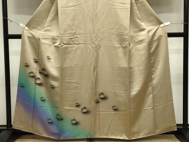 平和屋着物●染色作家　青木龍雲　訪問着　手描き　水玉　暈し染め　金彩　正絹　逸品　CABK2337gh