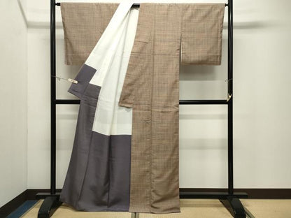 平和屋着物●上質なお召　縞　正絹　逸品　未使用　CABK2338gh