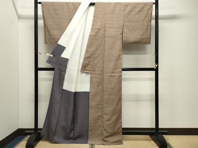 平和屋着物●上質なお召　縞　正絹　逸品　未使用　CABK2338gh