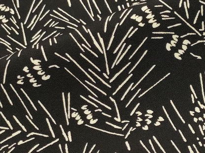 平和屋着物●上質な小紋　松葉文　黒地　正絹　逸品　CABK2340gh