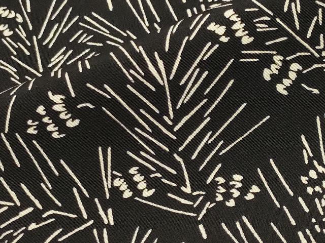 平和屋着物●上質な小紋　松葉文　黒地　正絹　逸品　CABK2340gh