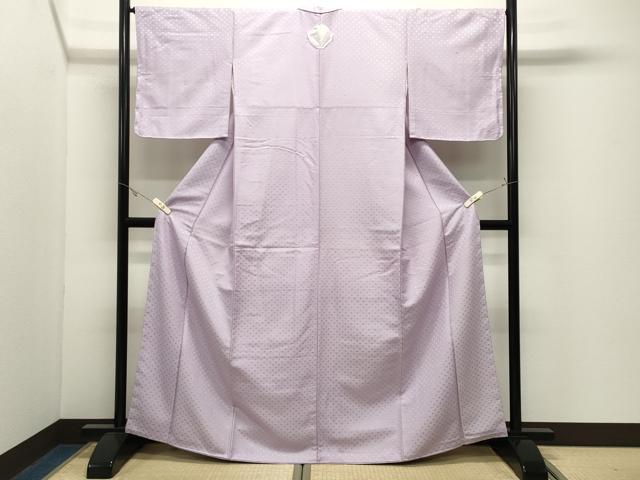 平和屋着物●上質な色無地　網目地紋　薄葡萄色　正絹　逸品　未使用　CABK2342gh