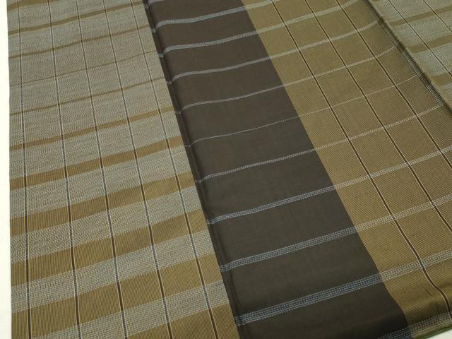 平和屋着物●本場縞大島紬　泥染め　横段文　阿多利謹製　まるやま扱い　証紙付き　正絹　逸品　CABK2347gh