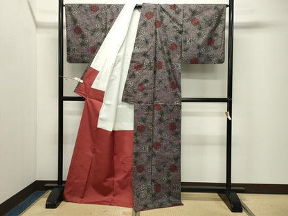 平和屋着物●本場大島紬　7マルキ　花唐草文　大丸商事謹製　証紙付き　正絹　逸品　CABK2351gh