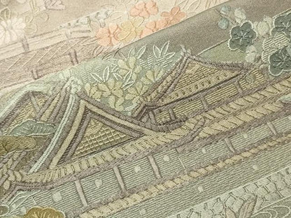 平和屋着物●豪華色留袖　総刺繍　呉県刺繍　彦根城　暈し染め　正絹　逸品　CABK2353gh