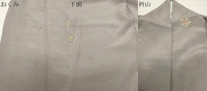 平和屋着物▼上質な小紋　舞梅文　金彩　正絹　逸品　CABK2354gh