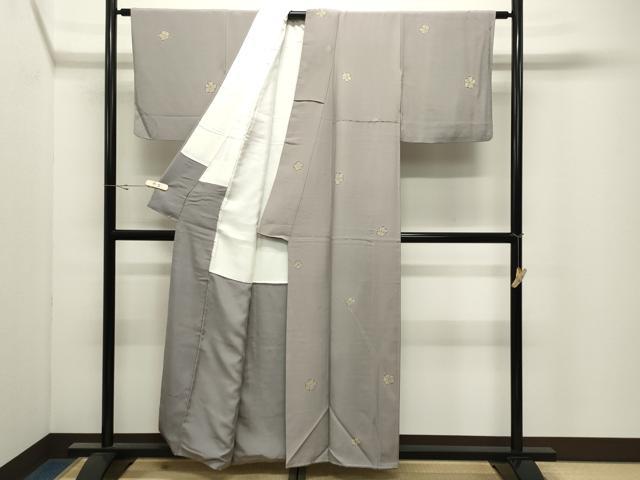 平和屋着物▼上質な小紋　舞梅文　金彩　正絹　逸品　CABK2354gh