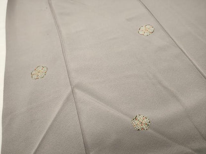 平和屋着物▼上質な小紋　舞梅文　金彩　正絹　逸品　CABK2354gh