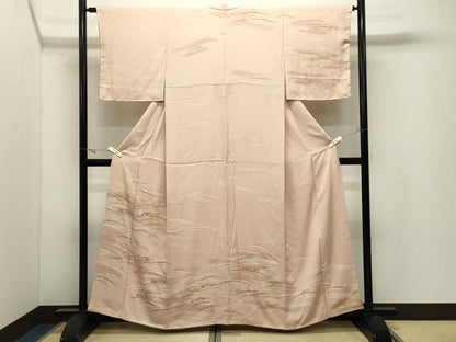 平和屋着物●訪問着　駒刺繍　立波文　暈し染め　金彩　正絹　逸品　未使用　CABK2356gh