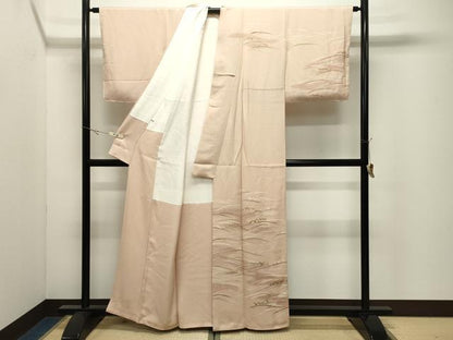 平和屋着物●訪問着　駒刺繍　立波文　暈し染め　金彩　正絹　逸品　未使用　CABK2356gh