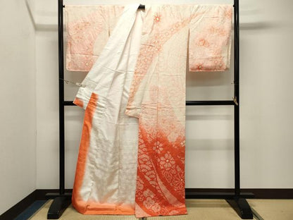 平和屋着物●訪問着　総絞り　熨斗花文　正絹　逸品　CABK2358gh