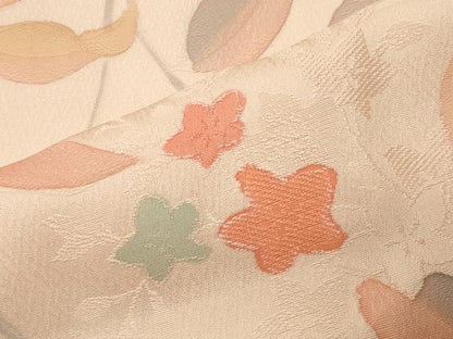 平和屋着物●上質な小紋　地紋起こし　草花文　正絹　逸品　CABK2359gh
