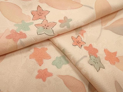平和屋着物●上質な小紋　地紋起こし　草花文　正絹　逸品　CABK2359gh