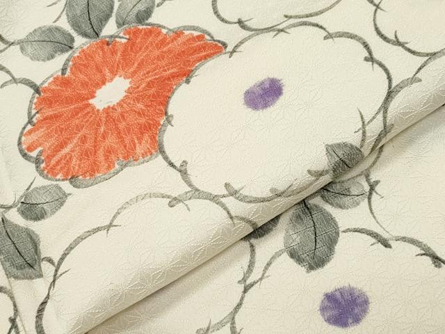 平和屋着物●上質な小紋　万寿菊　正絹　逸品　CABK2364gh