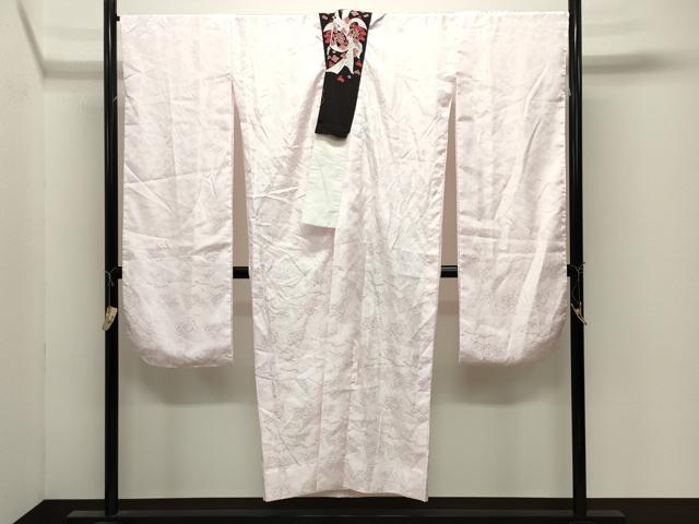 平和屋着物●振袖用長襦袢　無双仕立て　雲重ね花地紋　半衿刺繍　洗える着物　CABK2365gh